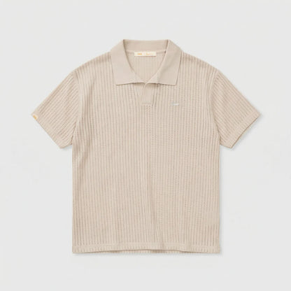 KNIT RESORT POLO SAND - FRONT OF