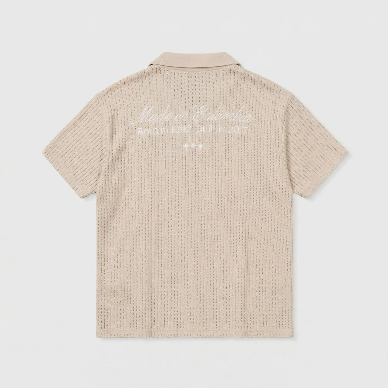 KNIT RESORT POLO SAND - FRONT OF