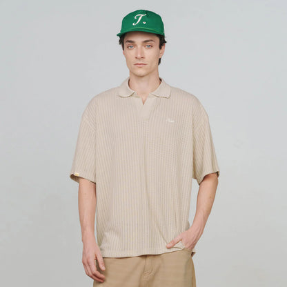 KNIT RESORT POLO SAND - FRONT OF