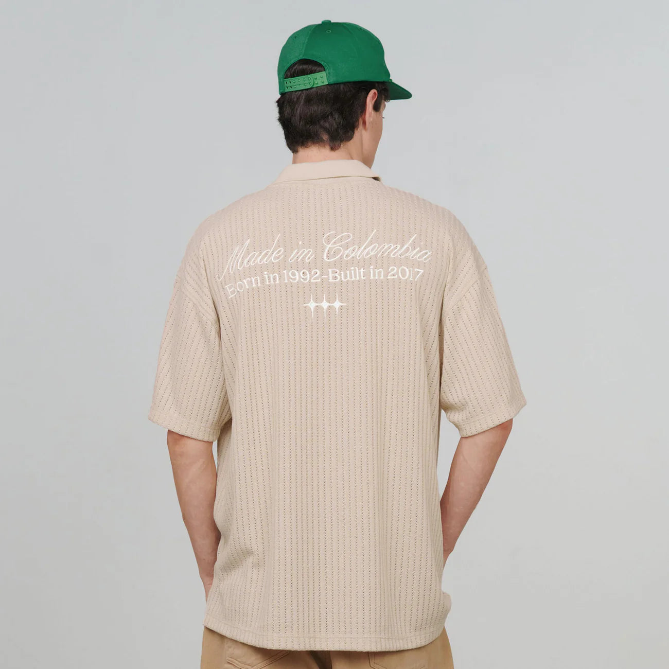 KNIT RESORT POLO SAND - FRONT OF