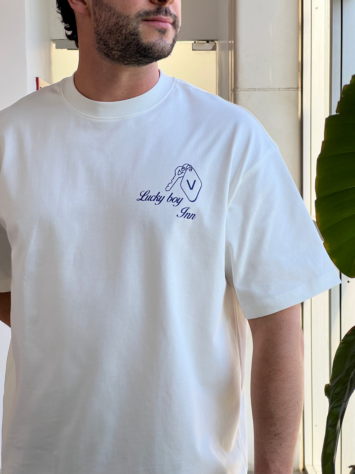 LUCKY BOY T-SHIRT WHITE - FRONT OF