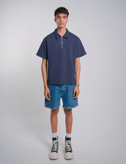 CAMISA POLO TARDE Y TE AZUL NAVY - FRONT OF