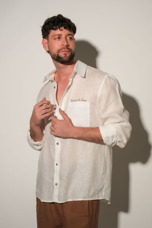 QUIMERAS CAMISA LINO WHITE - FRONT OF