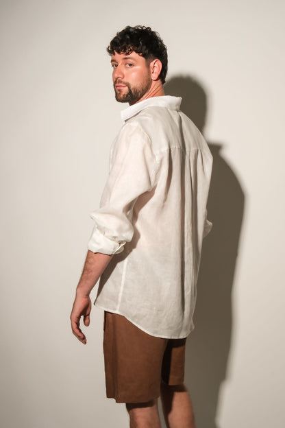 QUIMERAS CAMISA LINO WHITE - FRONT OF
