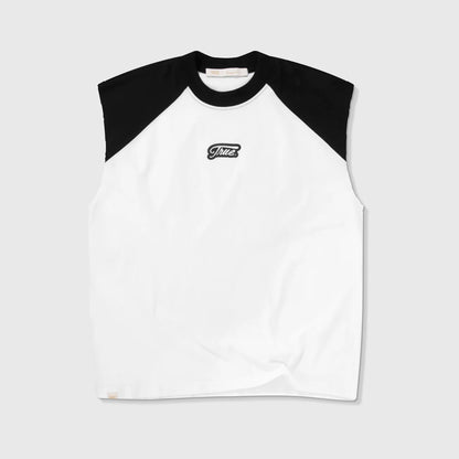 INTERLUDE SL RANGLAN T-SHIRT BLACK - FRONT OF