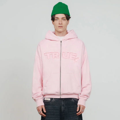 INTUITION PASTEL HOODIE PINK - FRONT OF