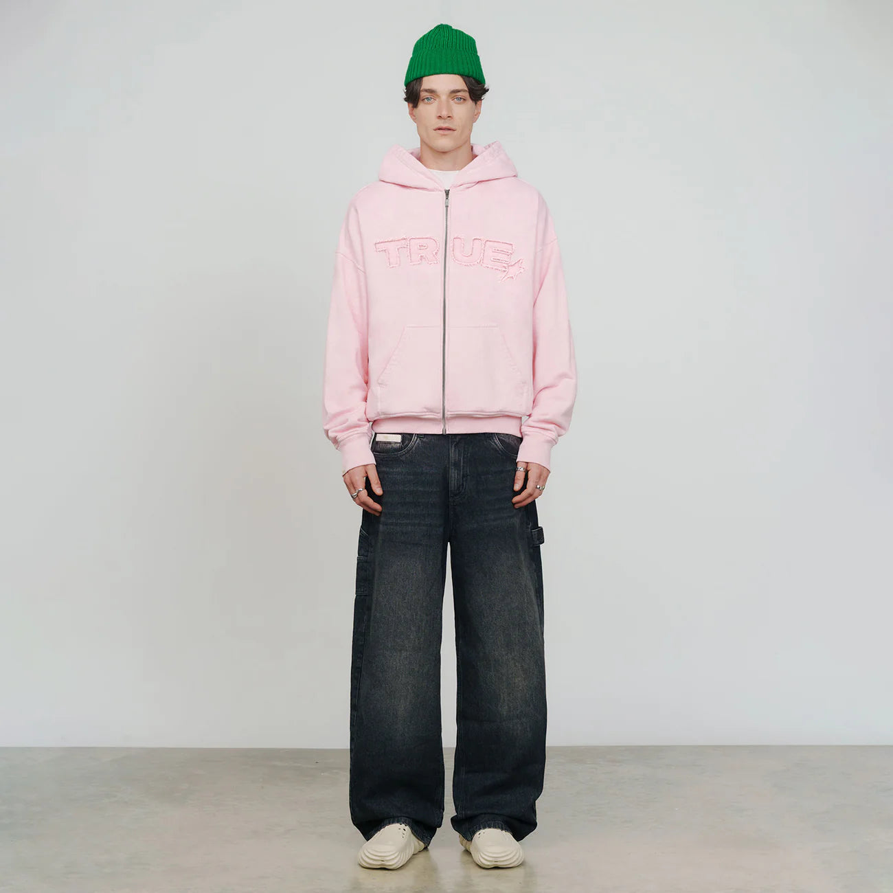 INTUITION PASTEL HOODIE PINK - FRONT OF