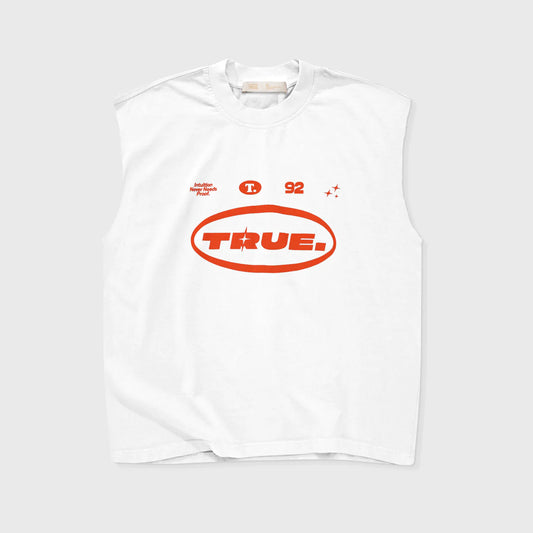 INTUITION SLEEVELESS T-SHIRT WHITE - FRONT OF