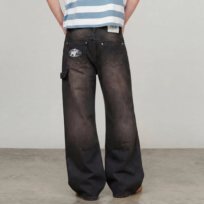 INTUITION DENIM PANTS BLACK - FRONT OF