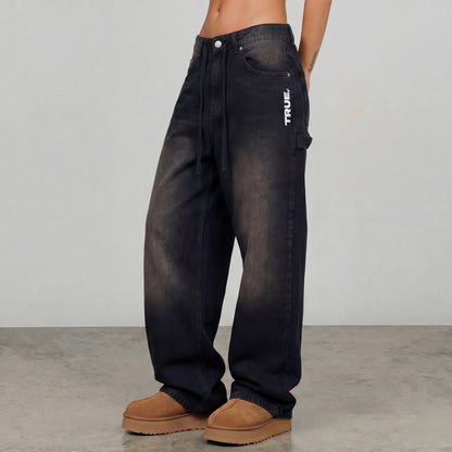 INTUITION DENIM PANTS BLACK - FRONT OF