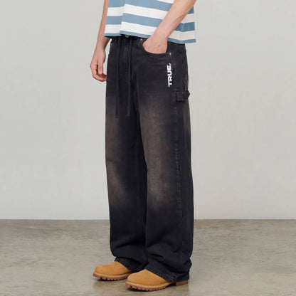 INTUITION DENIM PANTS BLACK - FRONT OF