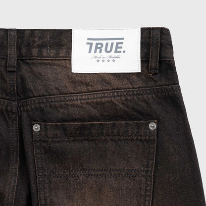 INTUITION DENIM PANTS BLACK - FRONT OF