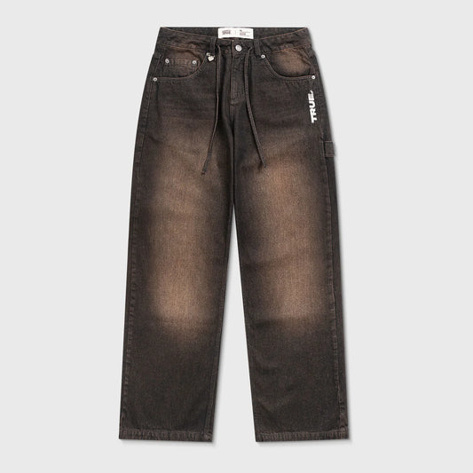 INTUITION DENIM PANTS BLACK - FRONT OF