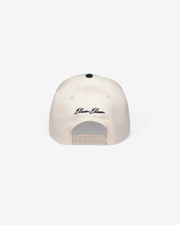 JARDIN DE FLEURS CAP BEIGE AND NAVY