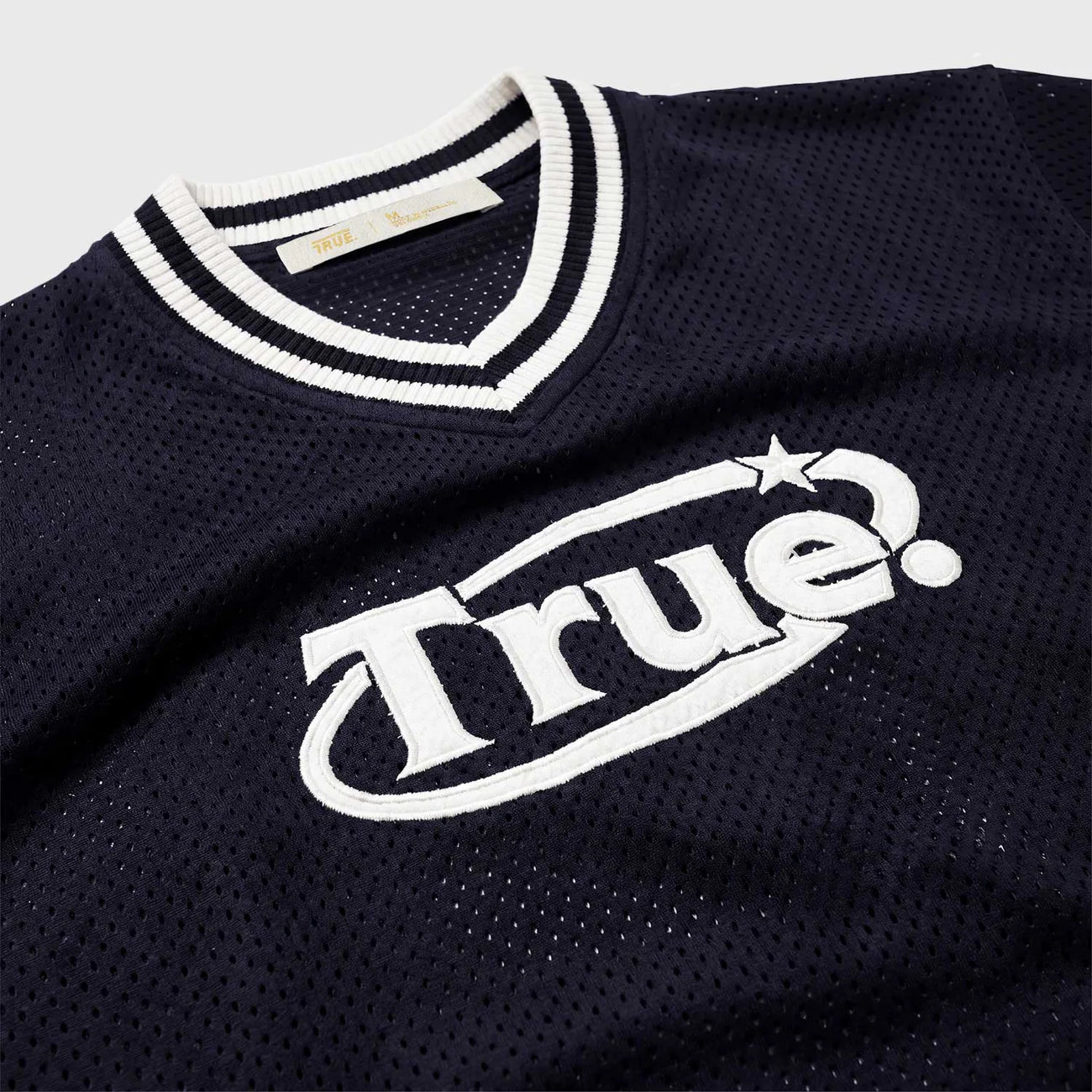 OVERSIZED KNITTED JERSEY NAVY BLUE - FRONT OF