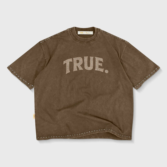 LATINO VINTAGE BOXY TEE BROWN - FRONT OF