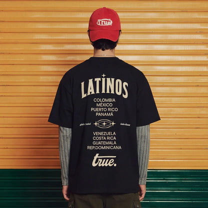 LATINOS OVERSIZED T-SHIRT BLACK - FRONT OF
