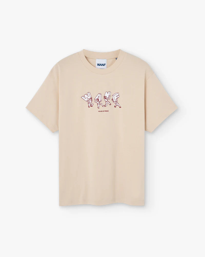LETTERING WANF T-SHIRT CREAM - FRONT OF