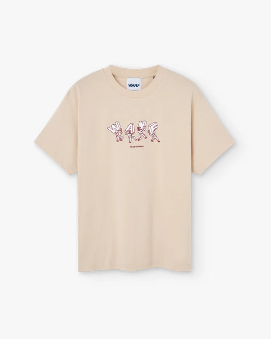 LETTERING WANF T-SHIRT CREAM - FRONT OF