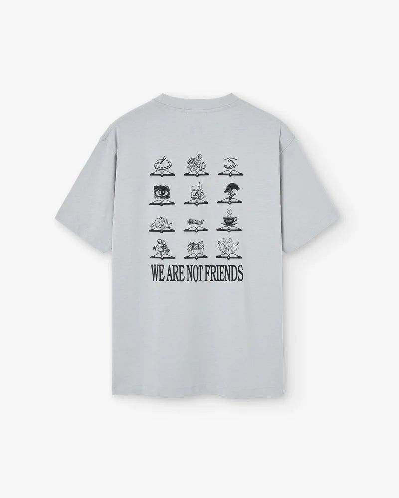 WANF LIBRARY W T-SHIRT GREY - FRONT OF
