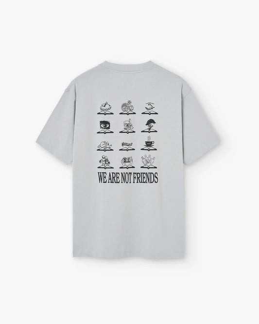 WANF LIBRARY W T-SHIRT GREY - FRONT OF