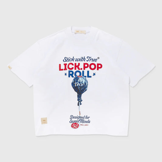 LOLLIPOP BOXY TRUE T-SHIRT WHITE - FRONT OF