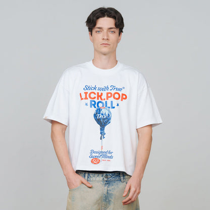 LOLLIPOP BOXY TRUE T-SHIRT WHITE - FRONT OF