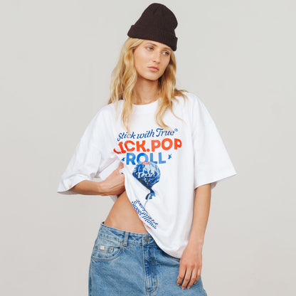LOLLIPOP BOXY TRUE T-SHIRT WHITE - FRONT OF