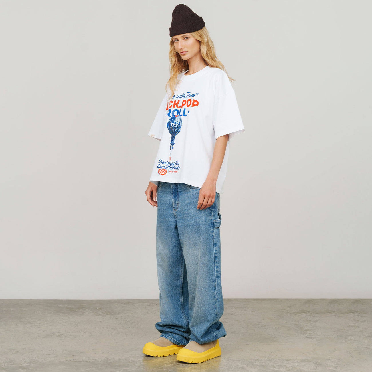 LOLLIPOP BOXY TRUE T-SHIRT WHITE - FRONT OF