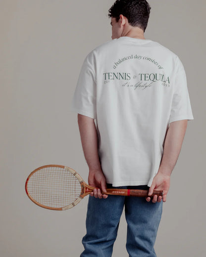 T-SHIRT TENNIS & TEQUILA WHITE