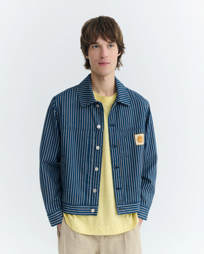 CHAQUETA BOXY RAYAS TINTE NATURAL BRUNO - FRONT OF