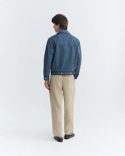CHAQUETA BOXY RAYAS TINTE NATURAL BRUNO - FRONT OF