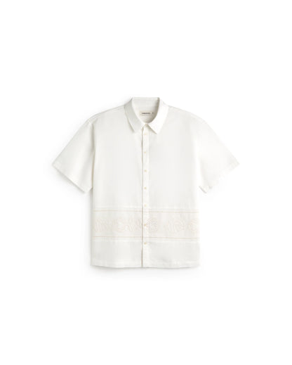 CAMISA OVERSIZE BORDADA BLANCA KURTIS - FRONT OF