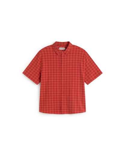 CAMISA HOMBRE SEERSUCKER ROJA PADDY - FRONT OF