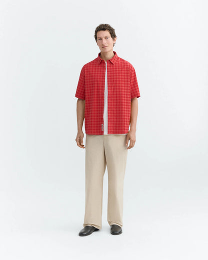 CAMISA HOMBRE SEERSUCKER ROJA PADDY - FRONT OF