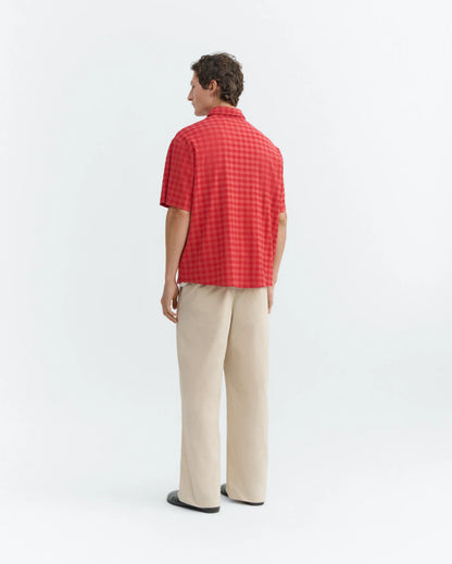 CAMISA HOMBRE SEERSUCKER ROJA PADDY - FRONT OF