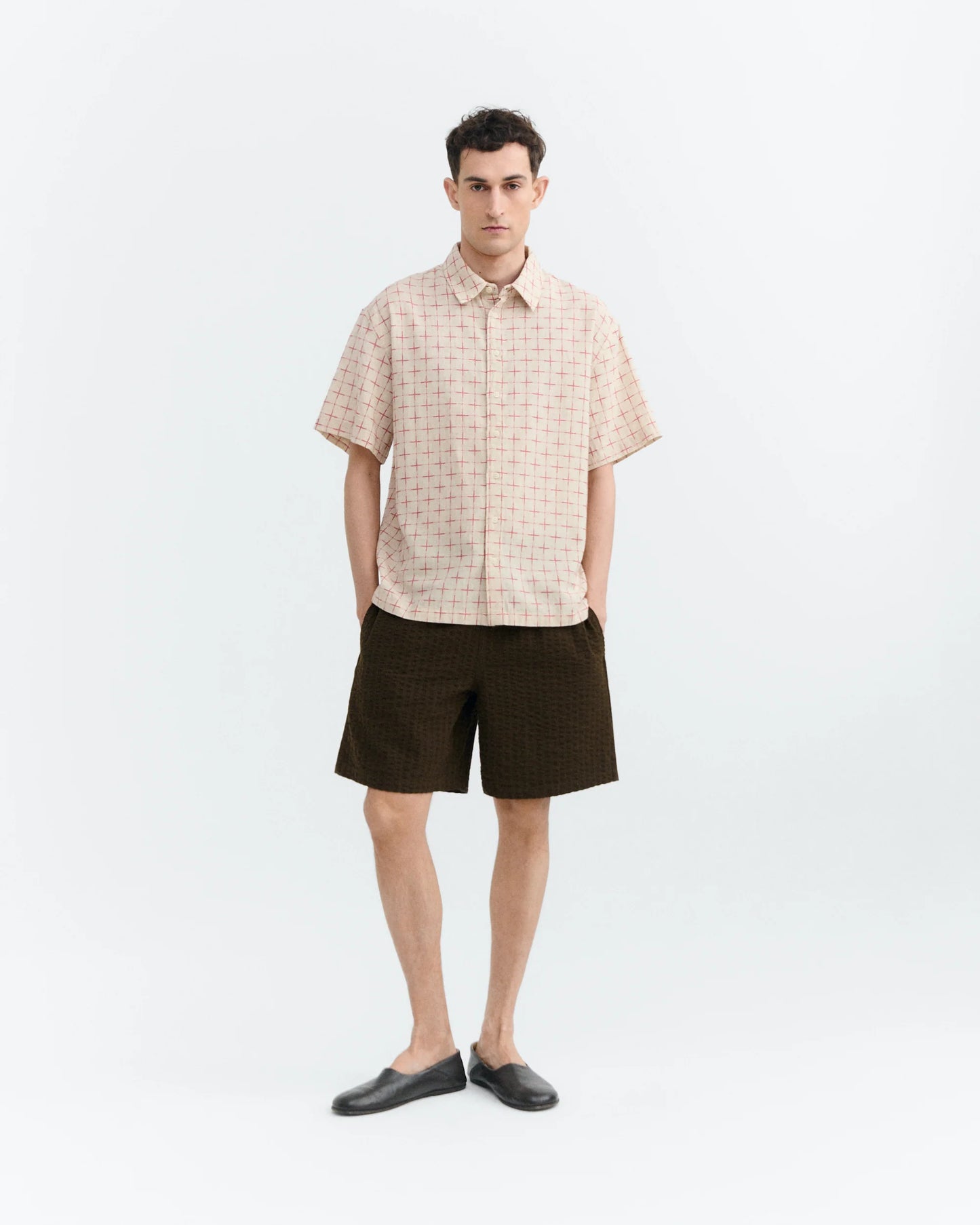 CAMISA OVERSIZE CUADROS LATTICE KURTIS - FRONT OF