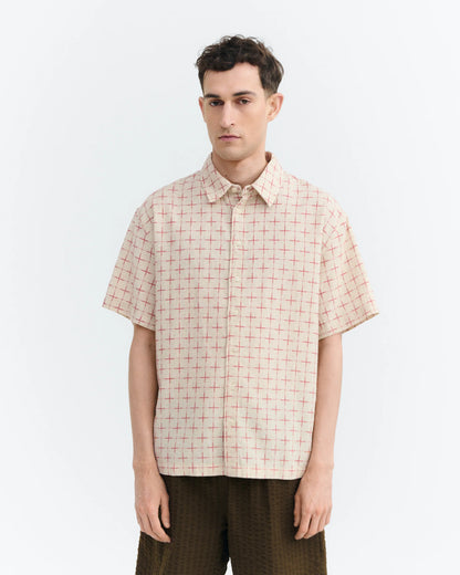 CAMISA OVERSIZE CUADROS LATTICE KURTIS - FRONT OF