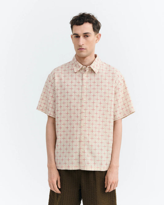 CAMISA OVERSIZE CUADROS LATTICE KURTIS - FRONT OF