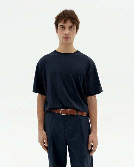 CAMISETA BASICA NAVY AARON - FRONT OF