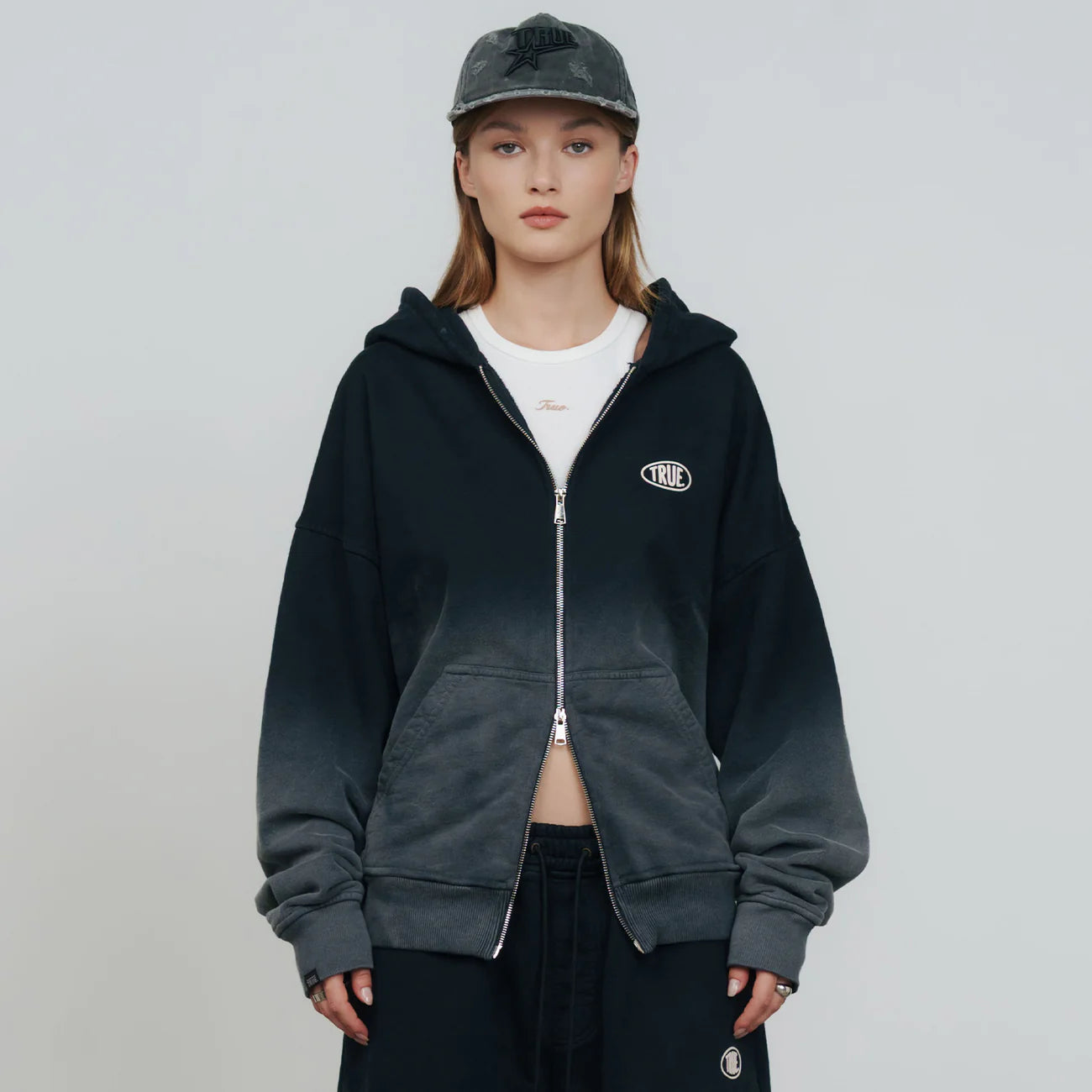 MIDNIGHT DUST HOODIE BLACK - FRONT OF