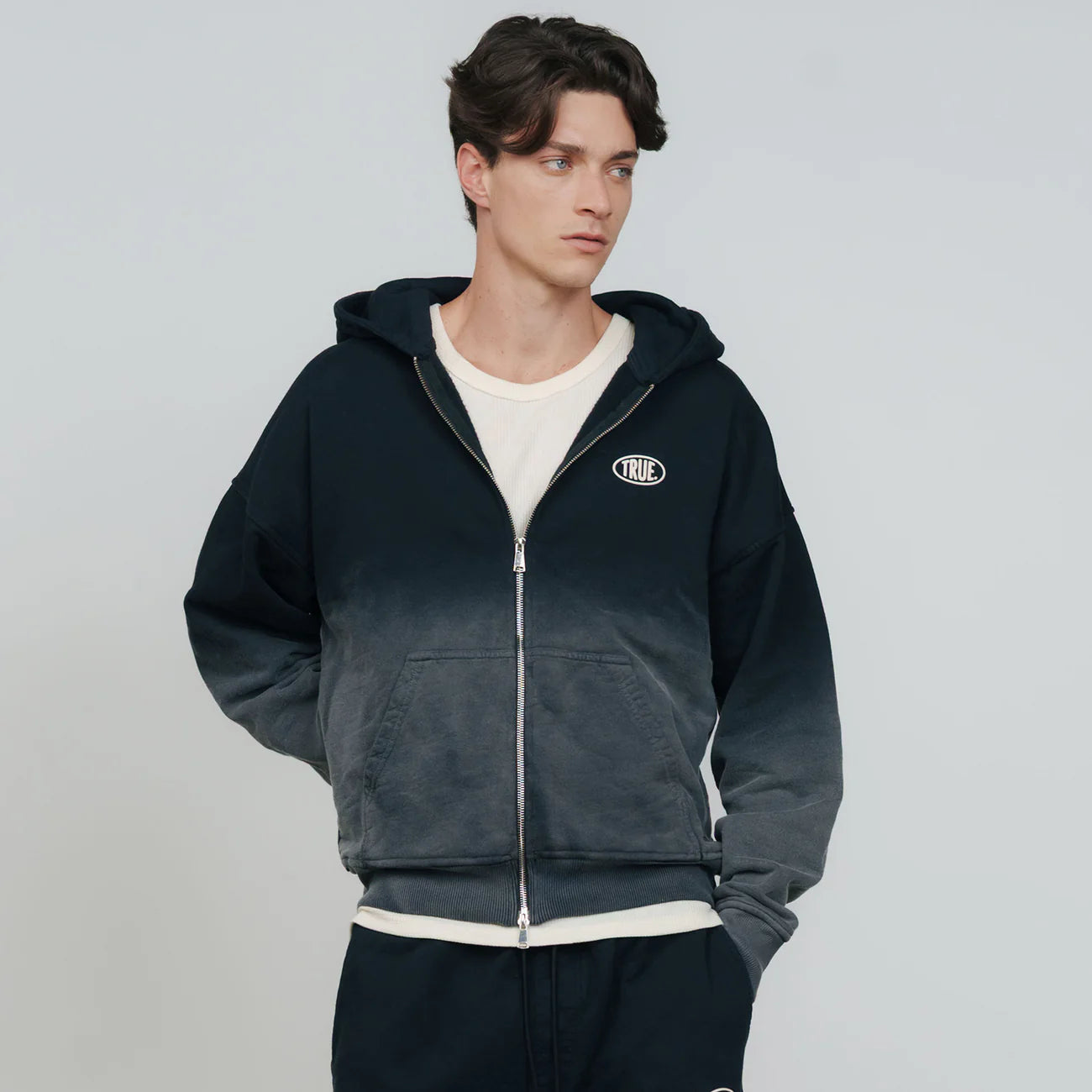 MIDNIGHT DUST HOODIE BLACK - FRONT OF