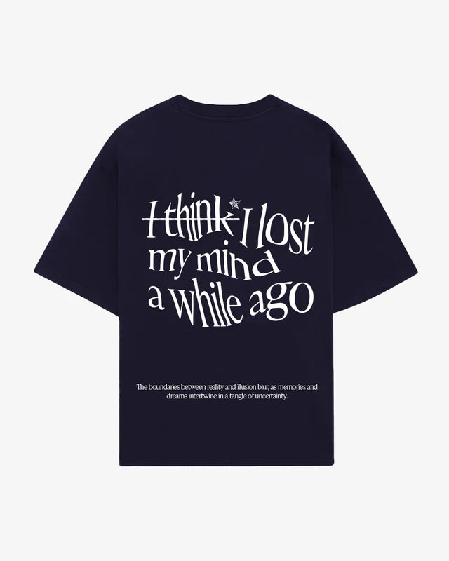 T-SHIRT MENTALLY GONE NAVY BLUE - FRONT OF