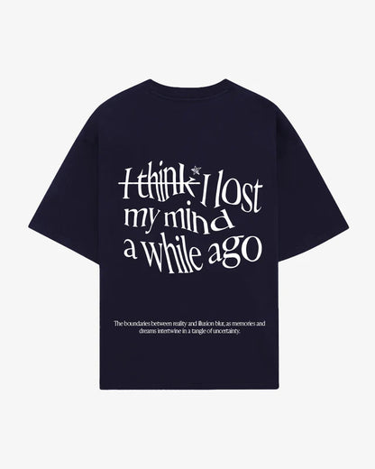 T-SHIRT MENTALLY GONE NAVY BLUE - FRONT OF