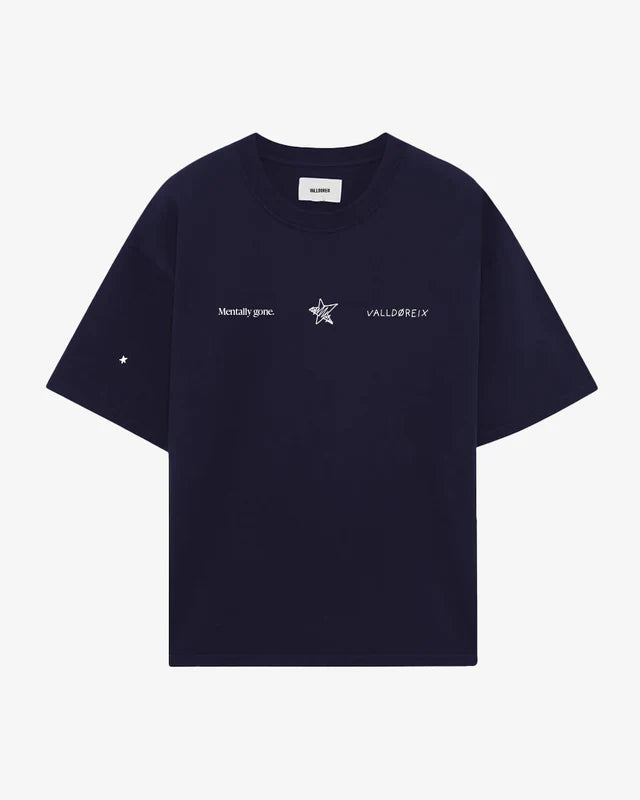 T-SHIRT MENTALLY GONE NAVY BLUE - FRONT OF