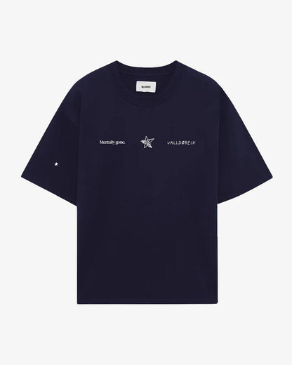 T-SHIRT MENTALLY GONE NAVY BLUE - FRONT OF