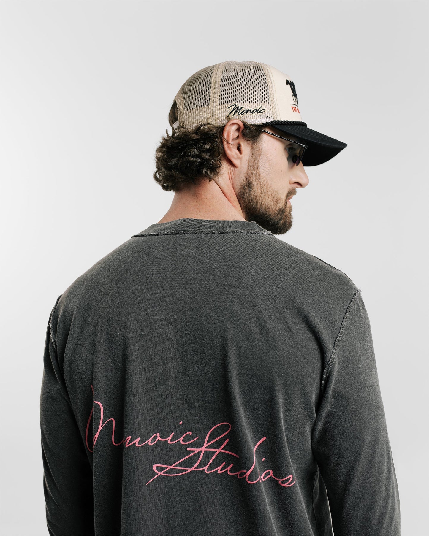 LONG SLEEVE REGULAR FIT T-SHIRT VINTAGE GREY - FRONT OF