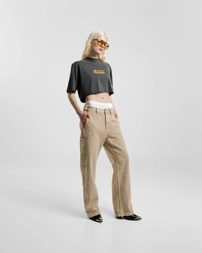 PANTALONES MONOIC STUDIOS WORK VINTAGE BEIGE - FRONT OF
