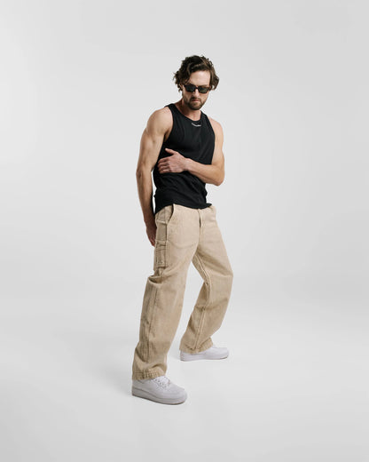 PANTALONES MONOIC STUDIOS WORK VINTAGE BEIGE - FRONT OF