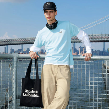 MOONLIGHT REGULAR T-SHIRT PASTEL BLUE - FRONT OF